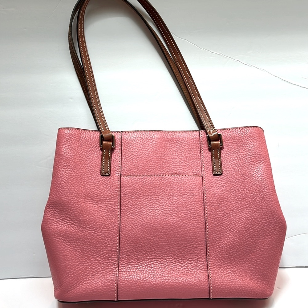 Dooney & Bourke Lexington Pebbled Leather Shopper Tote Persimmon Orange (pink) - Picture 8 of 8